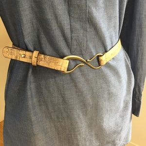 Coldwater Creek cork belt adjustable S/M